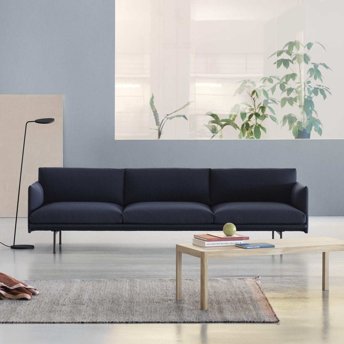 Muuto Outline 3.5 seater sofa in Vidar 554 blue fabric. Made to order from someday designs. #colour_vidar-554