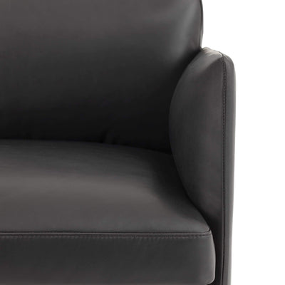Muuto Outline Sofa Studio in black refine leather. Made to order from someday designs.  #colour_black-refine-leather