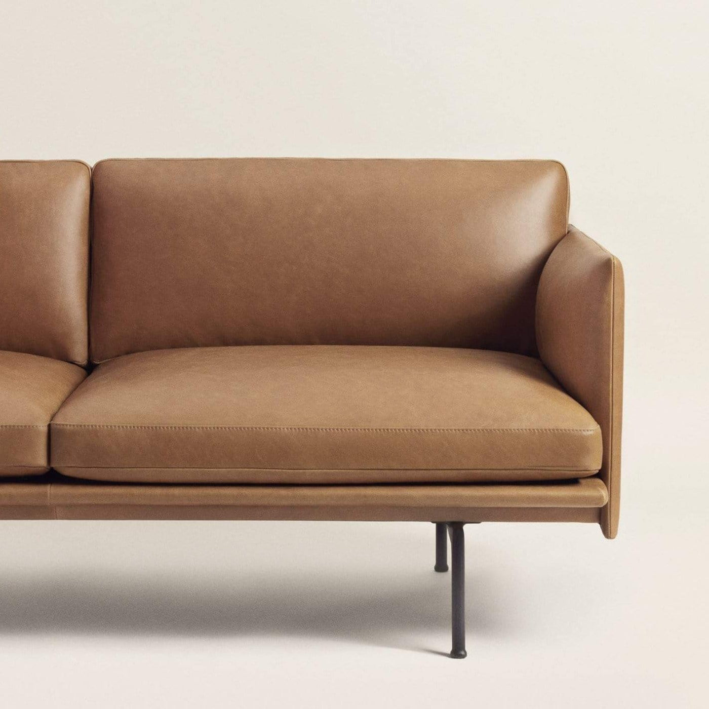 Muuto Outline Sofa in Cognac Refine Leather. Made to order from someday designs