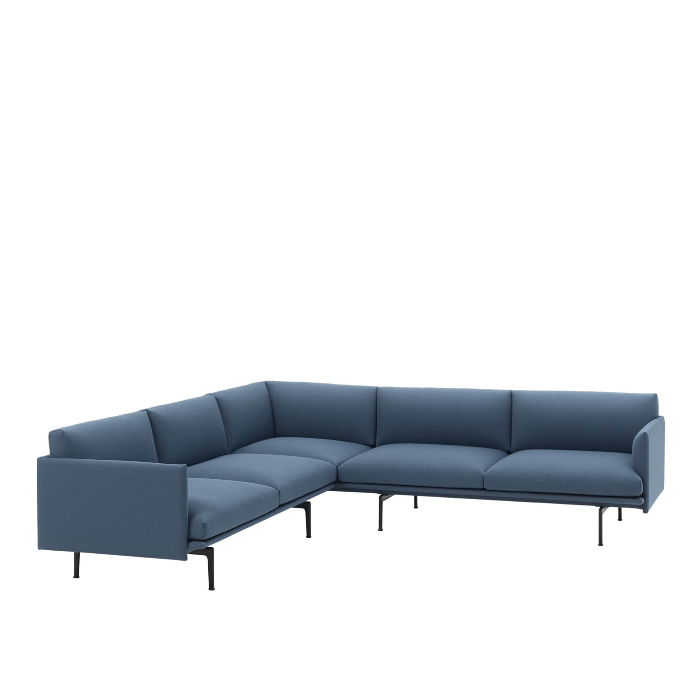 Vidar 733 by Kvadrat/Raf Simons. Blue upholstery wool fabric made to order for Muuto Outline & In Situ sofas. Order free fabric swatches at someday designs. 