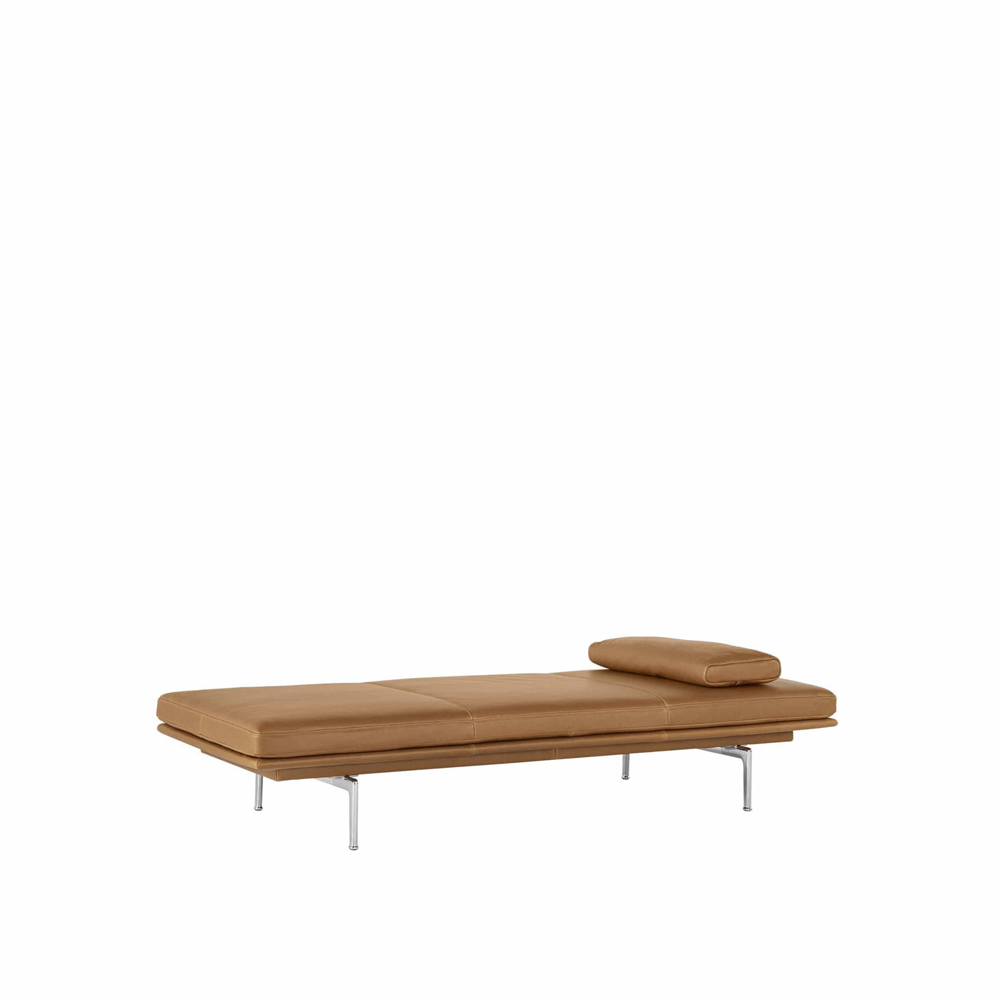 Muuto Outline Daybed in cognac refine leather. Made to order from someday designs.