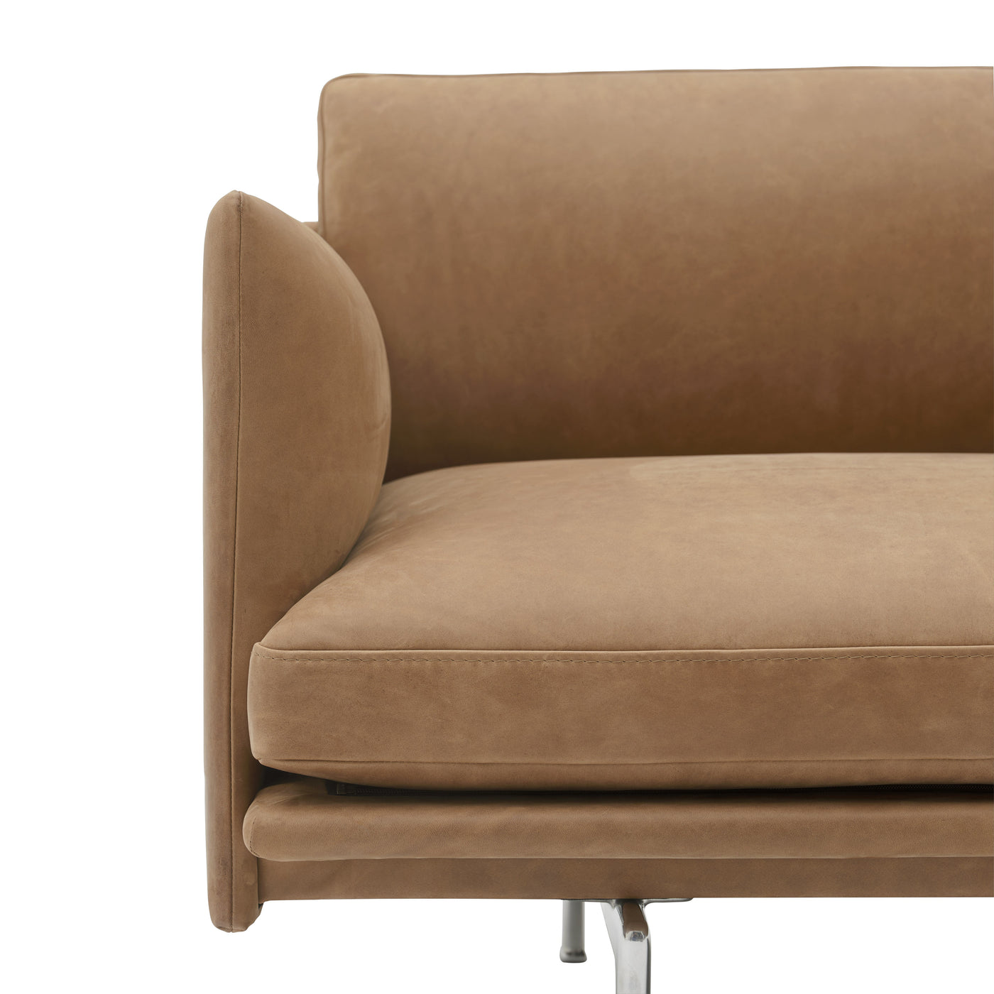 Muuto Outline Chaise Longue sofa in grace leather. Made to order from someday designs. #colour_camel-grace-leather