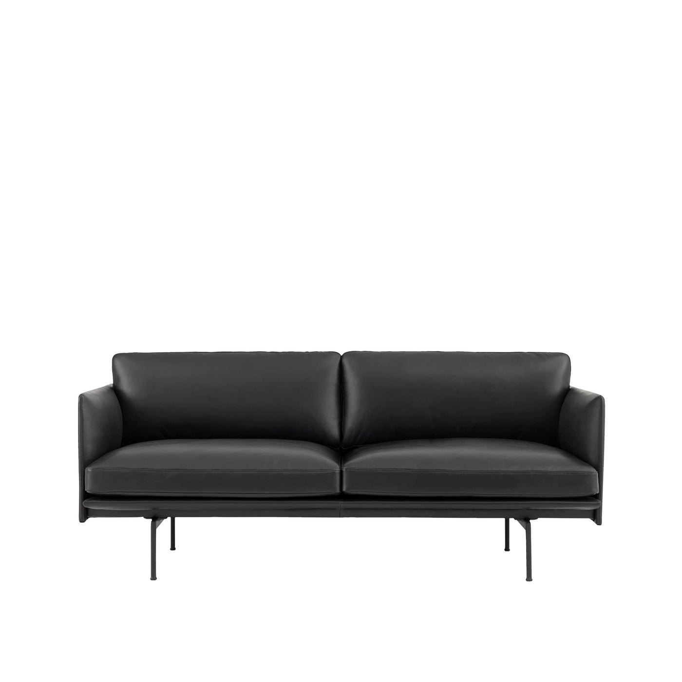 Muuto Outline 2 Seater Sofa in Black Refine Leather. Made to order from someday designs