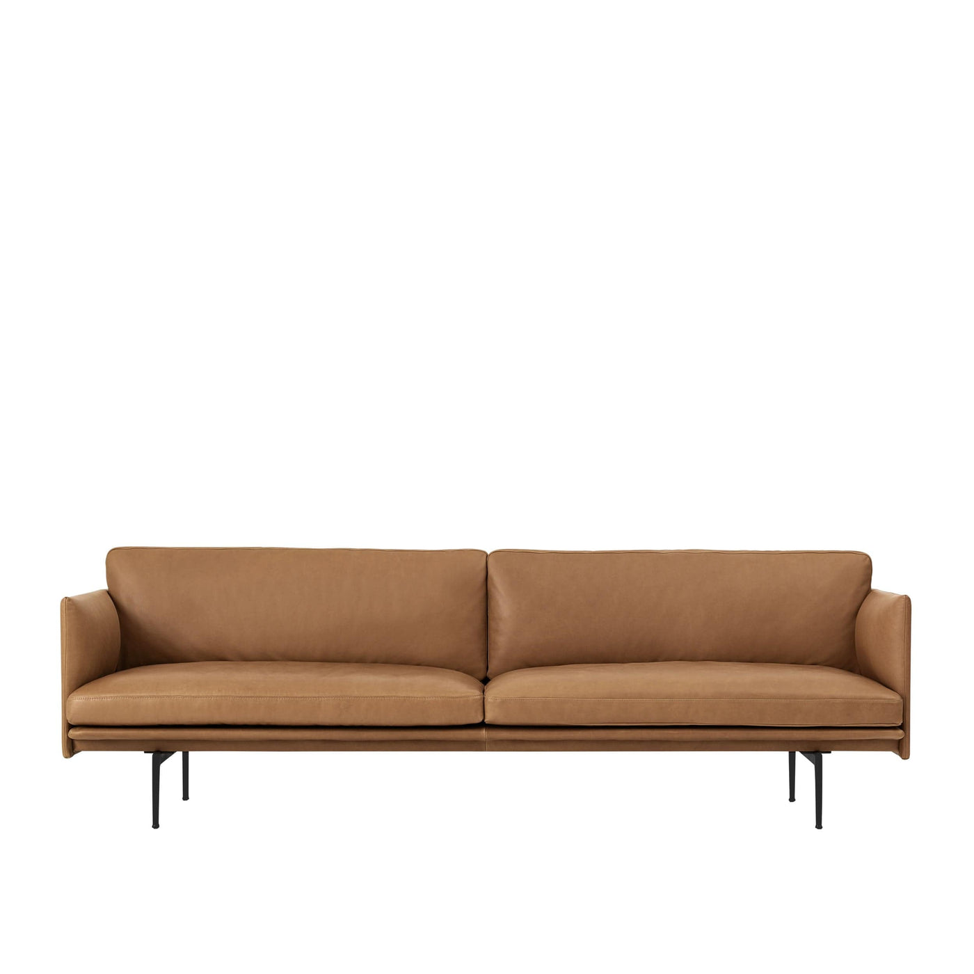 Muuto Outline 3 seater sofa in cognac refine leather. Made to order from someday designs