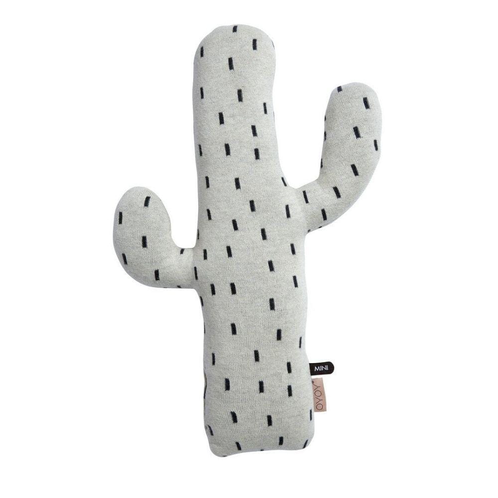 the fun and quirky cactus cushion by OYOY in off white with monochrome dash pattern detailing.