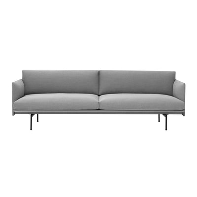 Muuto Outline 3 seater sofa with black legs. Available from someday designs. #colour_steelcut-trio-133