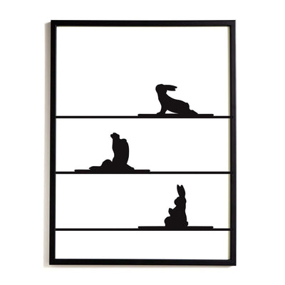 HAM Yoga Rabbit print from someday designs. Gift idea under £50 for yoga enthusiasts. Playful, minimalist artwork