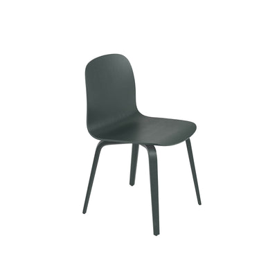 Muuto Visu chair wood base in dark green. A modern dining chair available to buy from someday designs. #colour_dark-green