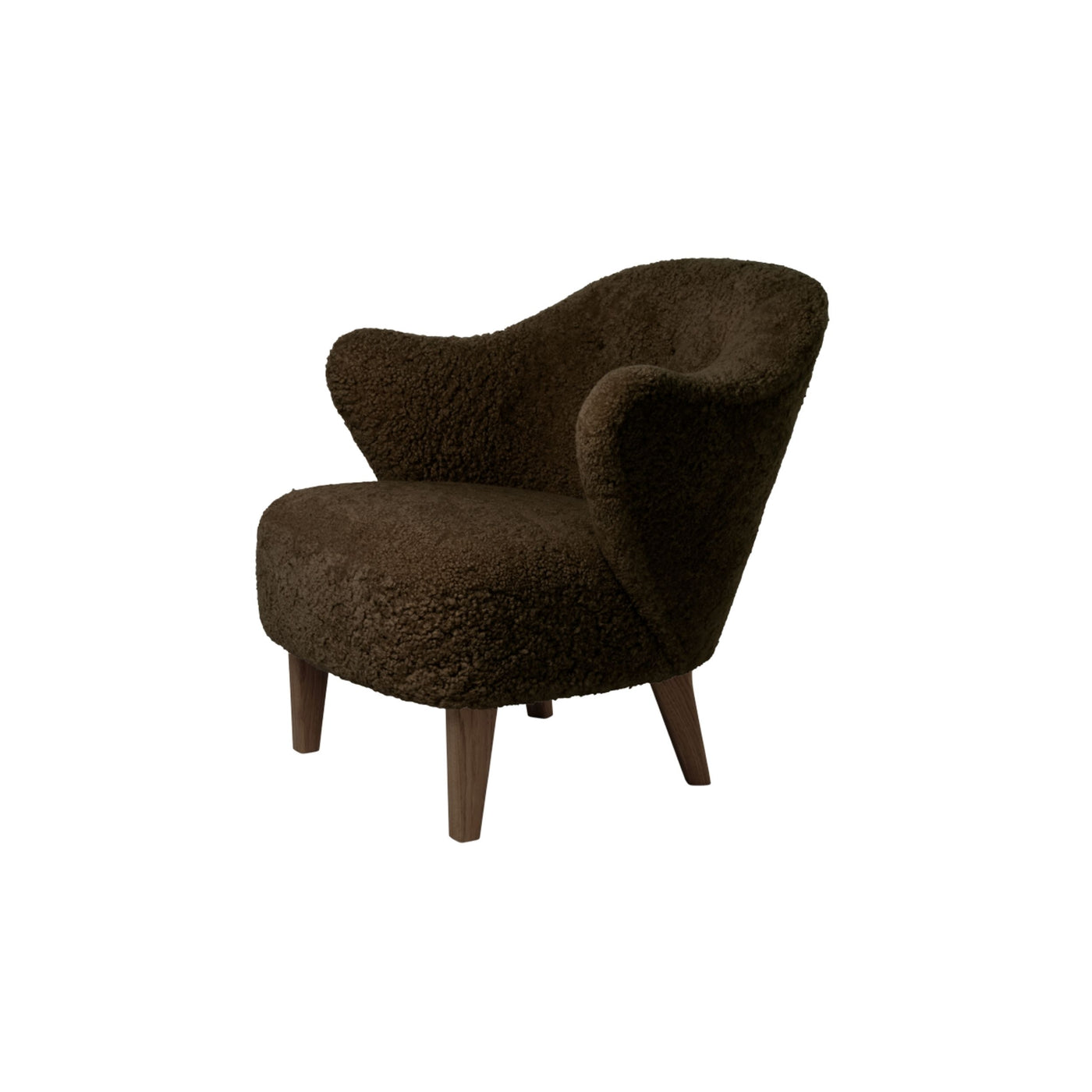 by Lassen Ingeborg Chair with smoked oak legs. #colour_sheepskin-espresso