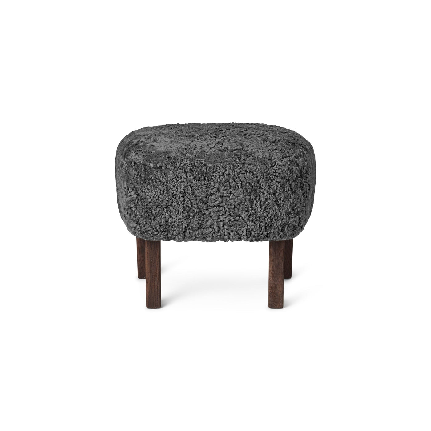 by Lassen Ingeborg footstool with smoked oak legs. #colour_sheepskin-anthracite