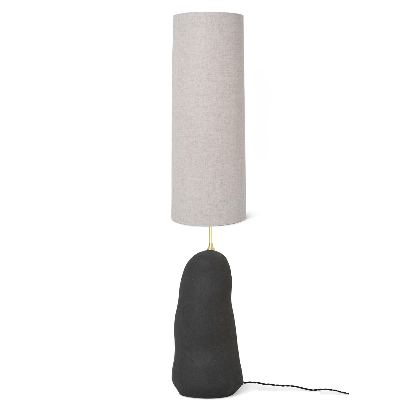 ferm living hebe lamp base large in black with a matching off-white lampshade. Available from someday designs. #colour_dark-grey