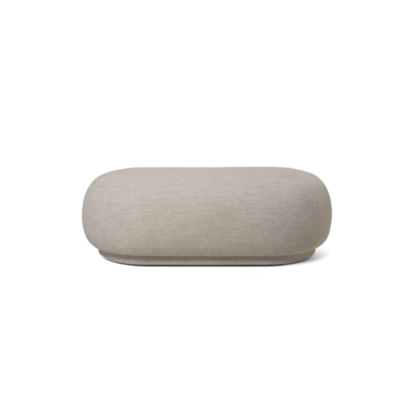 Ferm Living Rico Ottoman in sand boucle fabric. Made to order from someday designs. #colour_sand-boucle