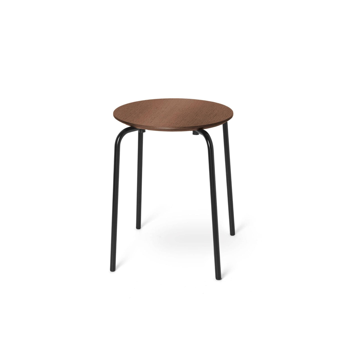 ferm living herman stool in walnut with black legs. Available from someday designs. #colour_walnut