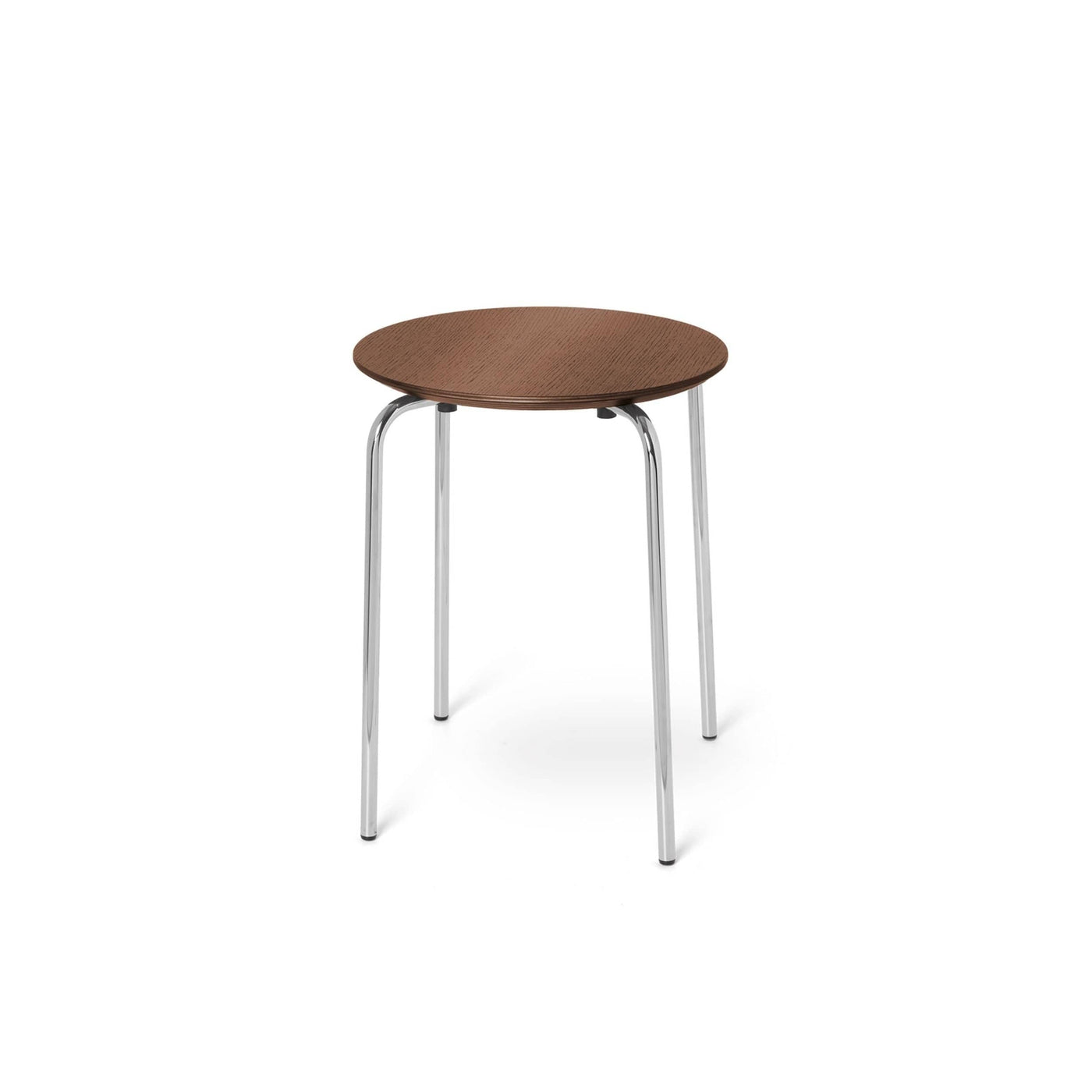 ferm living herman stool in walnut with chrome legs. Available from someday designs. #colour_walnut