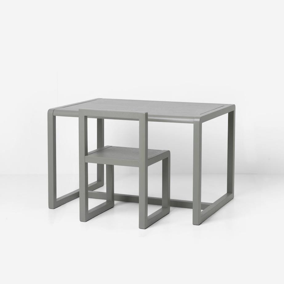 ferm living little architect table and little architect chair in grey, available from someday designs. #colour_grey