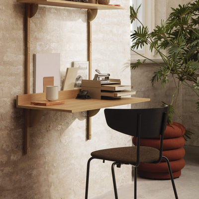Ferm Living Sector Desk, oak with brass brackets. Shop online at someday designs. #colour_oak