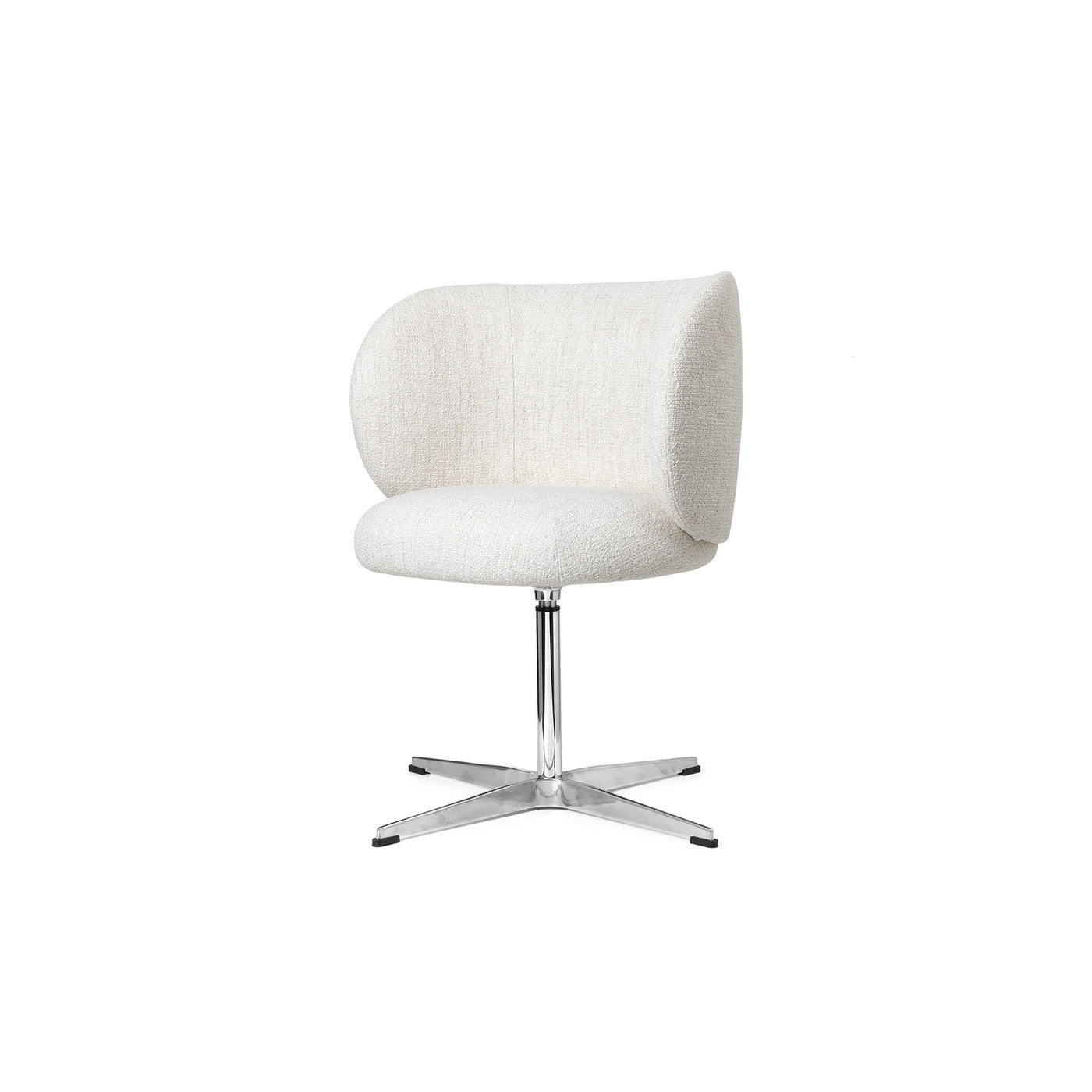 ferm LIVING Rico Dining Chair Swivel. #colour_off-white-boucle