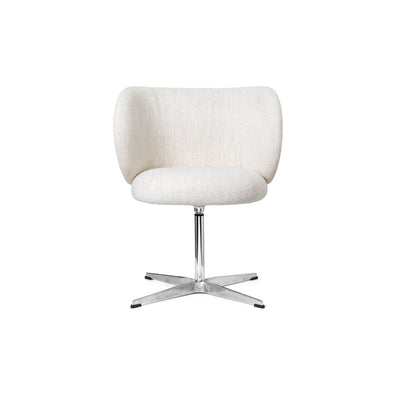 ferm LIVING Rico Dining Chair Swivel #colour_off-white-boucle