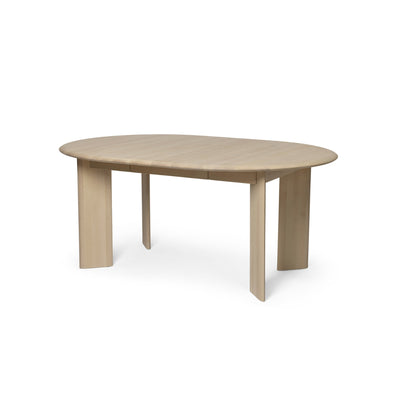 Ferm Living Bevel Table extendable Ø117-167cm in white oiled beech. Available from someday designs #colour_white-oiled-beech