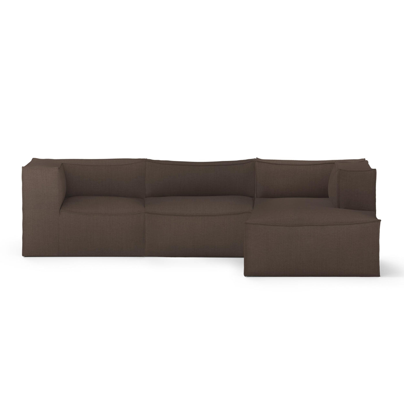 ferm LIVING Catena 3 seater modular sofa. Configuration 2. #colour_linara-chocolate