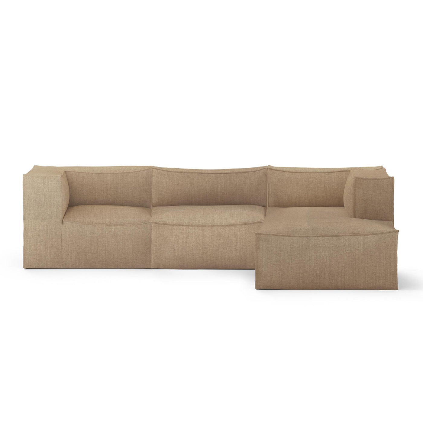 ferm LIVING Catena 3 seater modular sofa. Configuration 2. #colour_linara-light-sugar-kelp