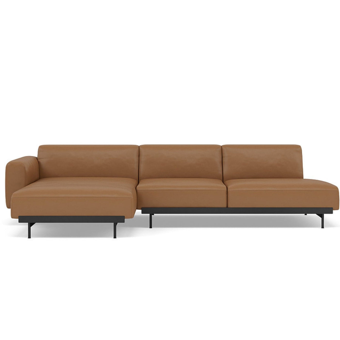 Muuto In Situ Modular 3 Seater Sofa, configuration 9. Made to order from someday designs. #colour_cognac-refine-leather