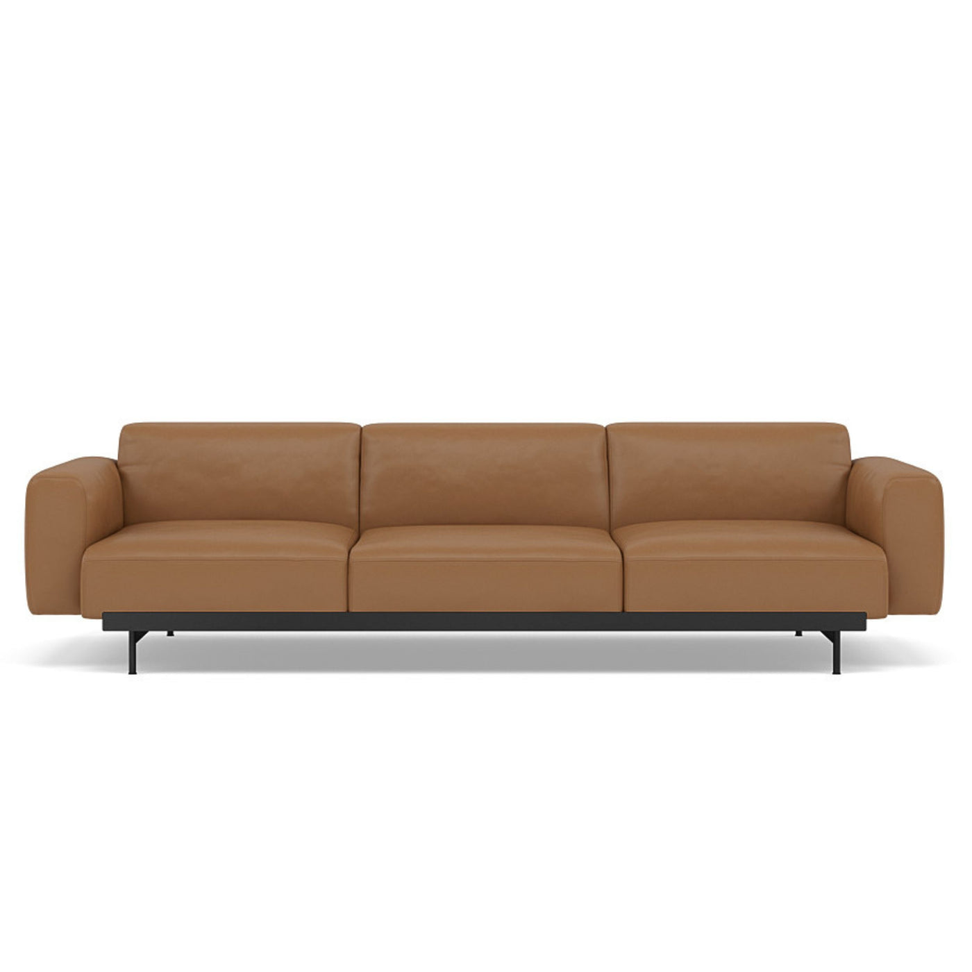 Muuto In Situ Modular 3 Seater Sofa, configuration 1. Made to order from someday designs. #colour_cognac-refine-leather