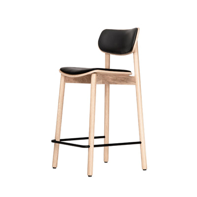 John Green Counter Stool Upholstered. British design at someday designs. Free UK delivery. #seat-pad_black-leather