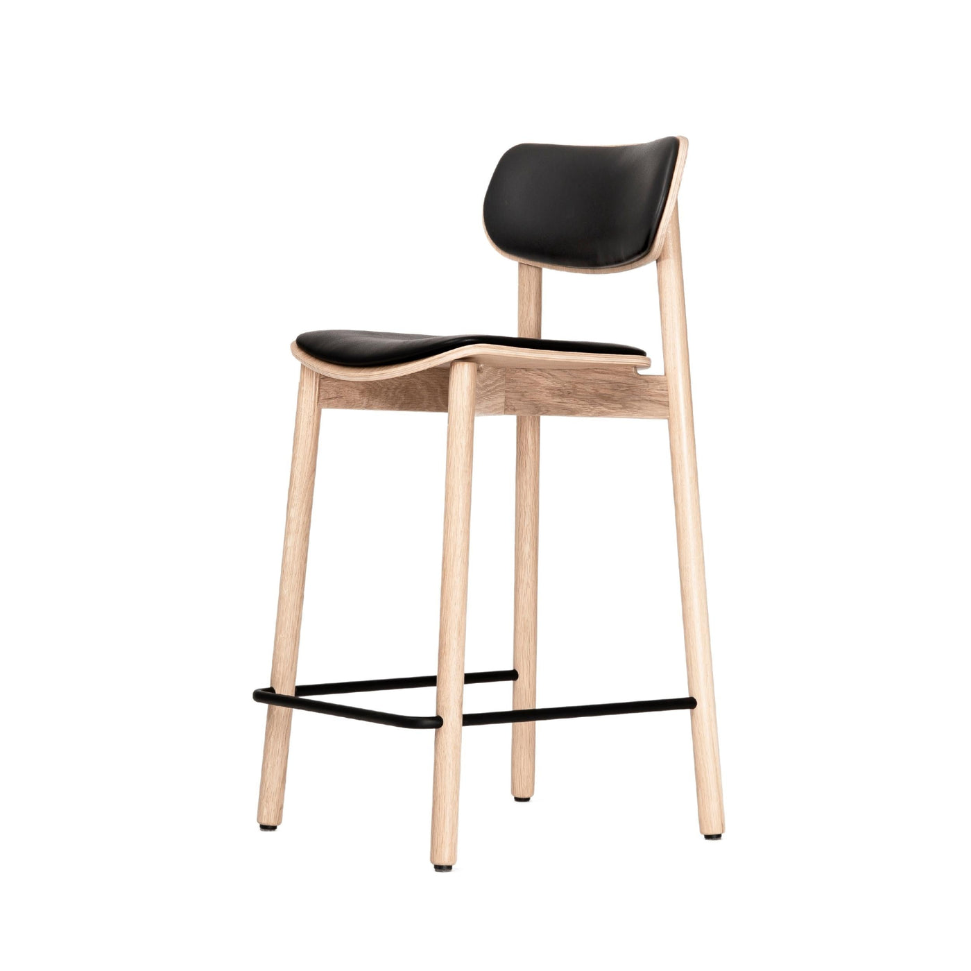John Green Counter Stool Upholstered. British design at someday designs. Free UK delivery. #seat-pad_black-leather