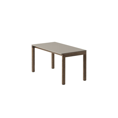 Muuto Couple Coffee Table 1 plain Tile, taupe with dark oiled oak base. #style_1-plain
