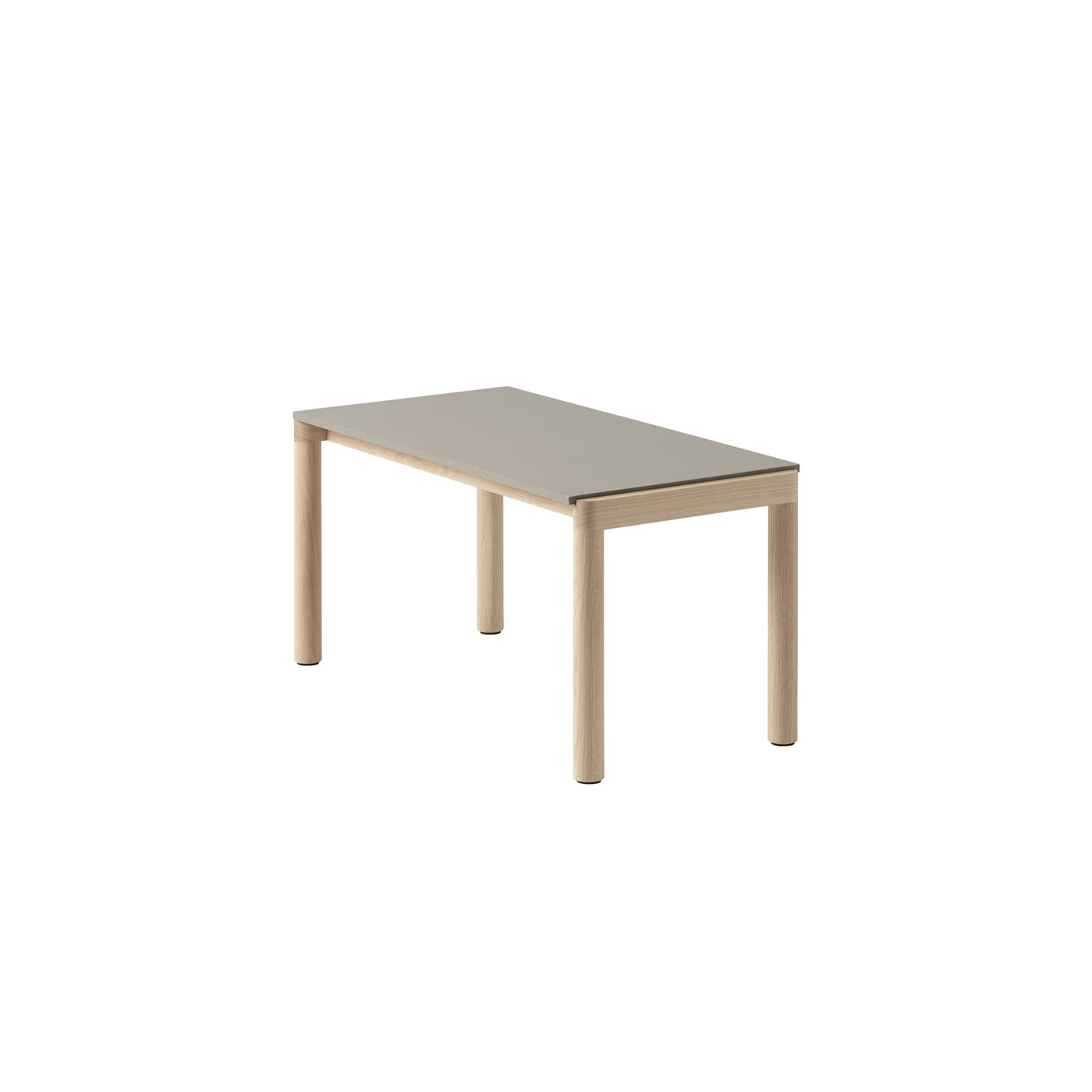 Muuto Couple Coffee Table 1 plain Tile, taupe with oak base. #style_1-plain