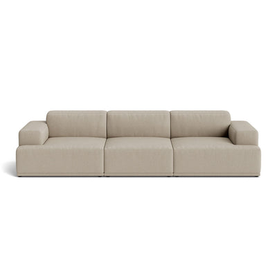 Muuto Connect Soft Modular 3 Seater Sofa, configuration 1. Made-to-order from someday designs. #colour_clay-10