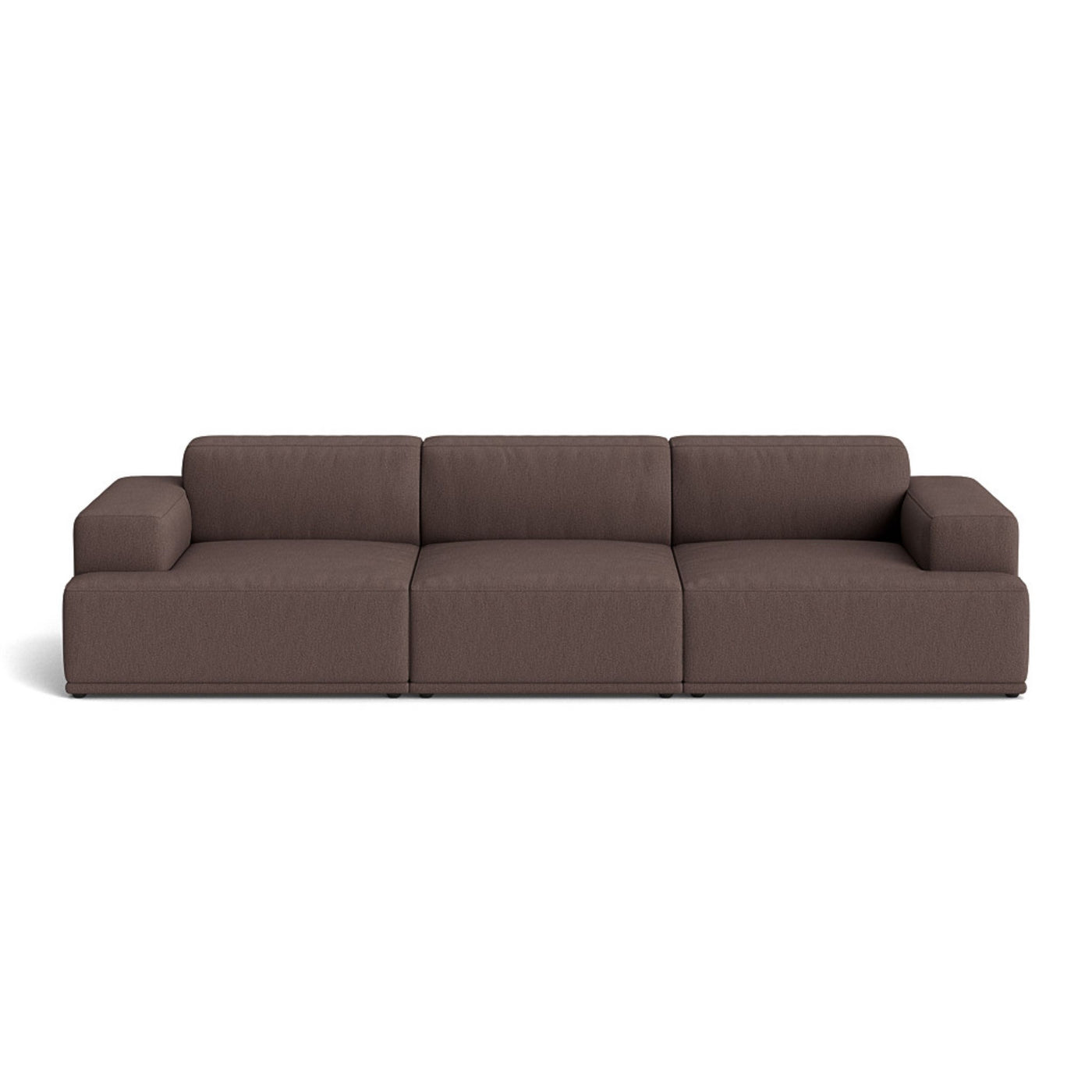 Muuto Connect Soft Modular 3 Seater Sofa, configuration 1. Made-to-order from someday designs. #colour_clay-6-red-brown