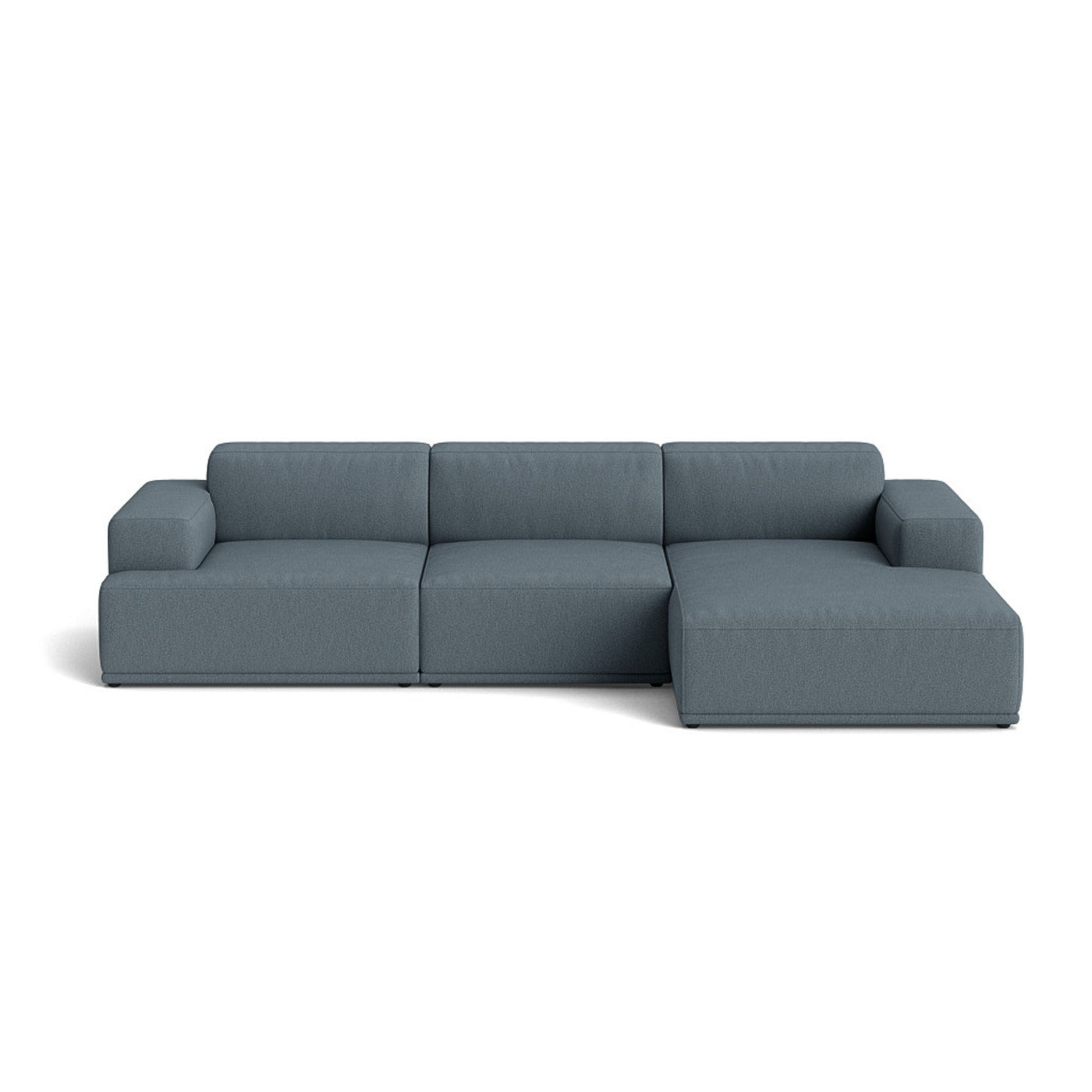 Muuto Connect Soft Modular 3 Seater Sofa, configuration 3. Made-to-order from someday designs. #colour_clay-1-blue