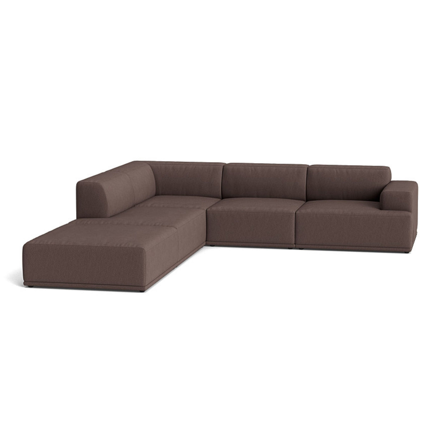 Muuto Connect Soft Modular Corner Sofa, configuration 1. Made-to-order from someday designs. #colour_clay-6-red-brown