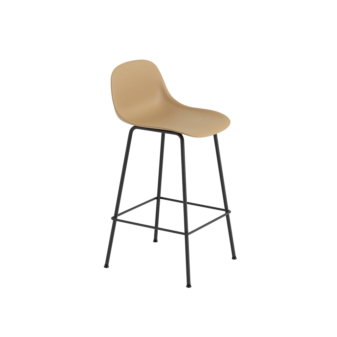 fiber counter stool tube base with back rest #colour_ochre