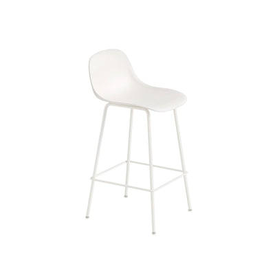 fiber counter stool with backrest tube base, white. #colour_white