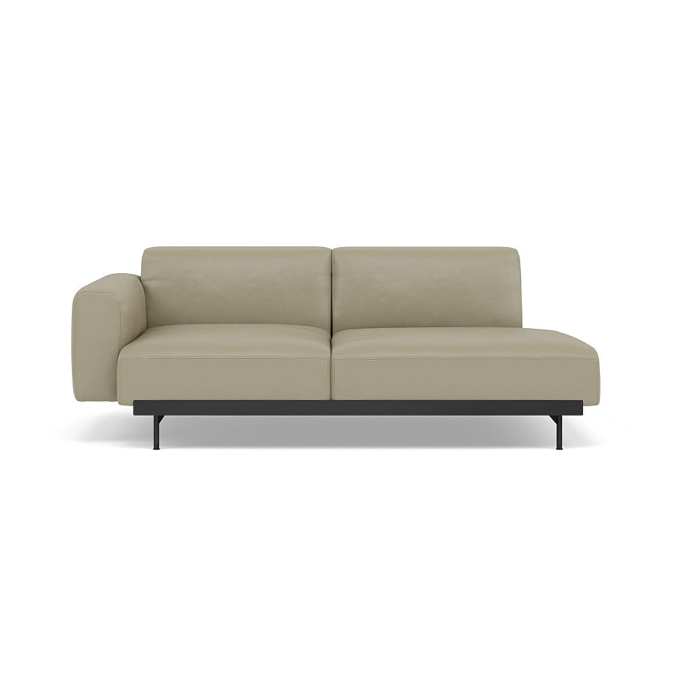 Muuto In Situ 2 Seater sofa in configuration 3. Made to order from someday designs. #colour_stone-refine-leather