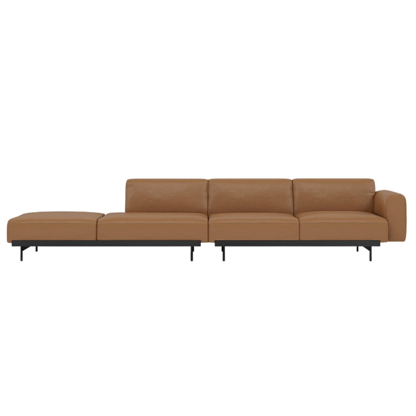 Muuto In Situ Modular 4 Seater Sofa configuration 3. Made to order from someday designs. #colour_cognac-refine-leather