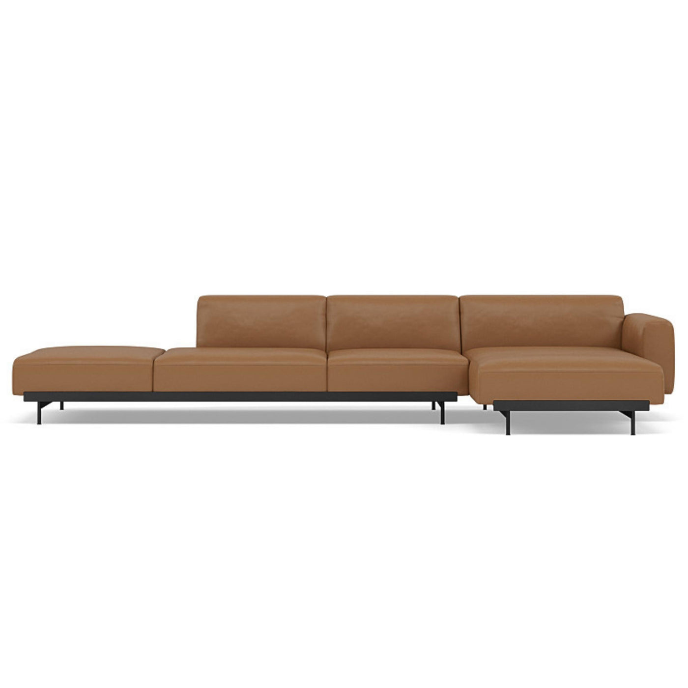 Muuto In Situ Modular 4 Seater Sofa configuration 4. Made to order from someday designs. #colour_cognac-refine-leather