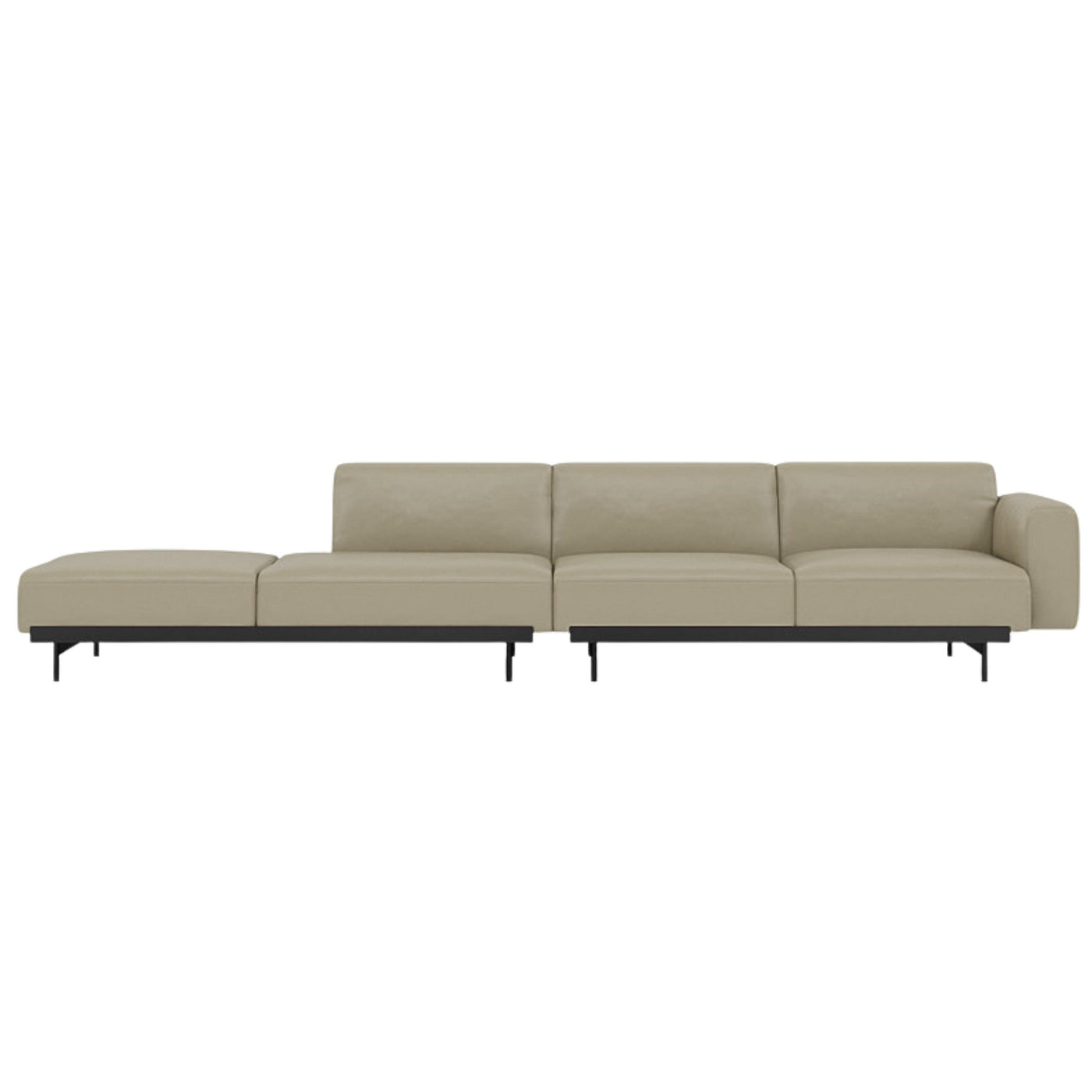 Muuto In Situ Modular 4 Seater Sofa configuration 3. Made to order from someday designs. #colour_stone-refine-leather