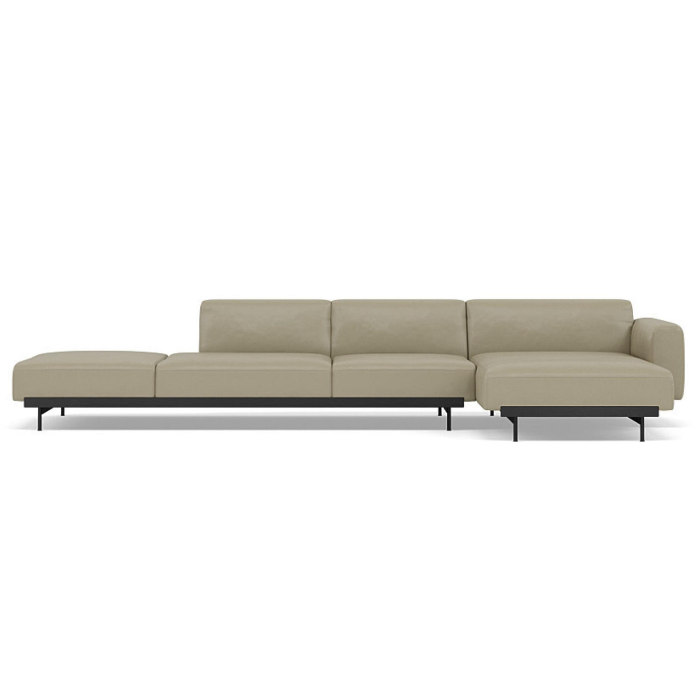 Muuto In Situ Modular 4 Seater Sofa configuration 4. Made to order from someday designs. #colour_stone-refine-leather