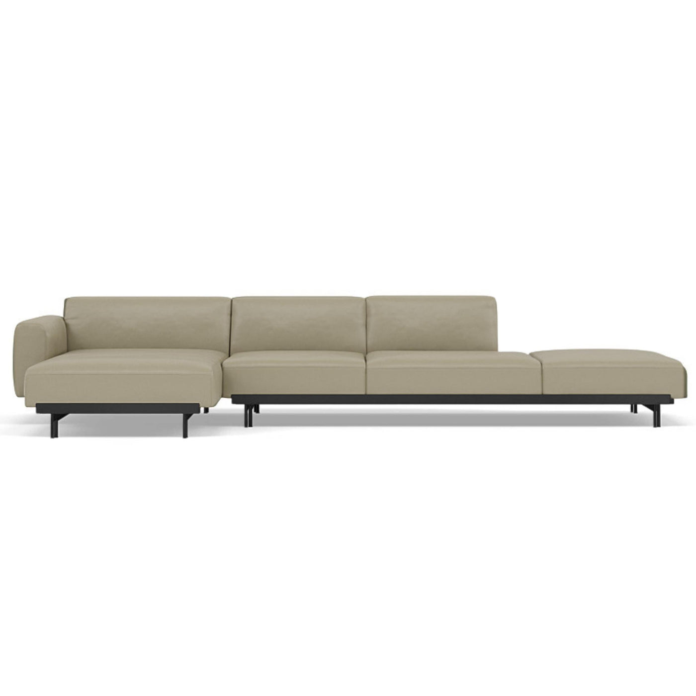 Muuto In Situ Modular 4 Seater Sofa configuration 5. Made to order from someday designs. #colour_stone-refine-leather