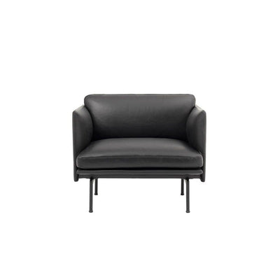 muuto outline studio chair in black refine leather and black legs. Available at someday designs #colour_black-refine-leather