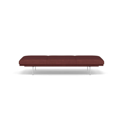 muuto outline daybed in canvas 576 red fabric and polished aluminium legs. Made to order from someday designs. #colour_canvas-576-red