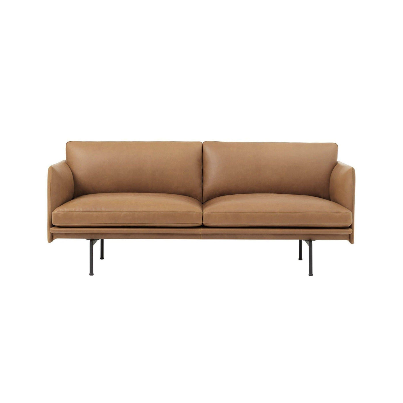muuto outline 2 seater sofa refined leather available at someday designs. #colour_cognac-refine-leather
