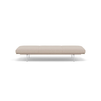 muuto outline daybed in divina md 213 natural fabric and polished aluminium legs. Made to order from someday designs. #colour_divina-md-213-natural