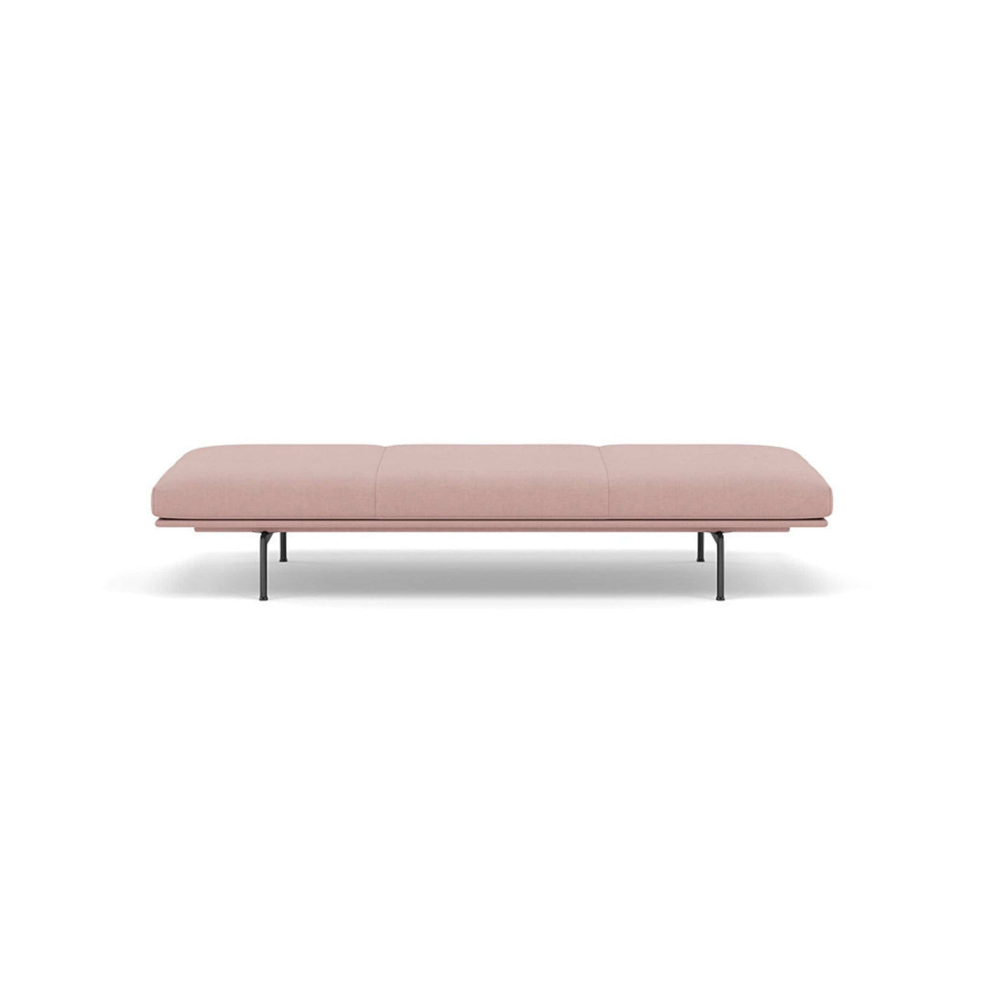 muuto outline daybed in fiord 551 pink fabric and black legs. Made to order from someday designs. #colour_fiord-551
