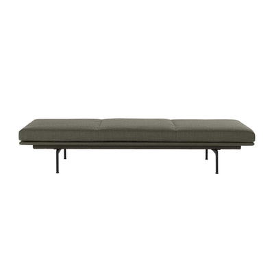 Muuto Outline Daybed in Kvadrat Fiord 961 fabric with black steel base. Made to order from someday designs. #colour_fiord-961