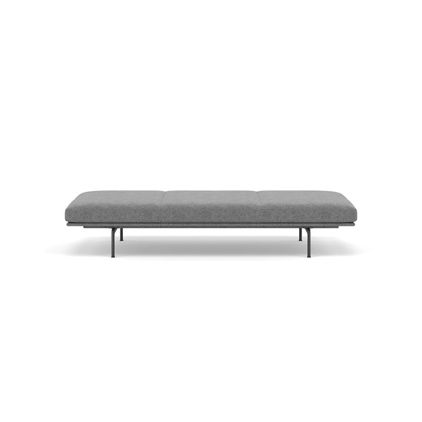 muuto outline daybed in hallingdal 166 grey fabric and black legs. Made to order from someday designs. #colour_hallingdal-166